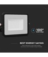 Projecteur 20W - Puce Samsung, câble 1m, 3000K, boîtier noir, verre noir