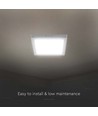 Panneau LED carré 18W, 110lm/W - 214x214mm, 6500K, bord blanc, montage en saillie