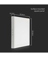 Panneau LED carré 6W en saillie - Samsung LED chip, 12x12cm, bord blanc, source lumineuse incluse