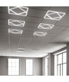 Panneau LED Hexagon Diamant 60x60, 60W - Hauteur: 15mm, 100lm/W, Bord blanc