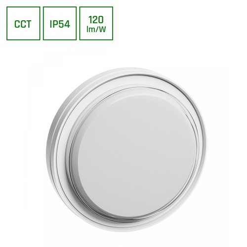 Plafonnier LED 15W Pastilo - 1800lm, IP54, IK10, 3CCT, Ø22,1cm, bord blanc