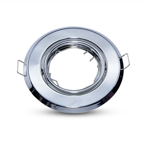 2 pcs. Spot encastrable GU10 - Rond, chrome, trou: Ø7,0 cm, max 35W