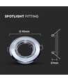 2 pcs. Spot encastrable GU10 - Rond, chrome, trou: Ø7,0 cm, max 35W