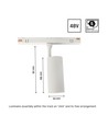 Spot sur rail 10W SHIFT System Spot M SMART pour 48V - CCT, RA90, 24 degrés, 5 ans de garantie