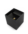 Applique 6W CUBIC PRO - IP65, noir, repiquable, ajustable, carrée, haut/bas, extérieur, source incluse