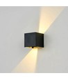 Applique 6W CUBIC PRO - IP65, noir, repiquable, ajustable, carrée, haut/bas, extérieur, source incluse