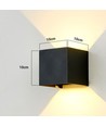 Applique 6W CUBIC PRO - IP65, noir, repiquable, ajustable, carrée, haut/bas, extérieur, source incluse