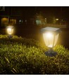 Lampe de jardin solaire LED 2W avec capteur - Noir, IP65, CCT, aluminium, usage extérieur