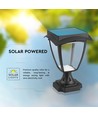 Lampe de jardin solaire LED 2W avec capteur - Noir, IP65, CCT, aluminium, usage extérieur