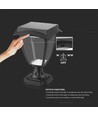 Lampe de jardin solaire LED 2W avec capteur - Noir, IP65, CCT, aluminium, usage extérieur