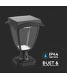 Lampe de jardin solaire LED 2W avec capteur - Noir, IP65, CCT, aluminium, usage extérieur