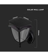 Applique solaire, design classique - 3000K+6000K, noir