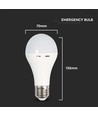 Ampoule LED E27 9W avec éclairage de secours - A70, 720lm, 4000K, autonomie 4,5h
