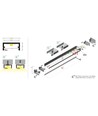 Profilé en aluminium 1m BEGTON12 J/S - Blanc laqué, montage en applique, rail LED