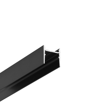 Profilé en aluminium 2m COZY12 C/U1 - Anodisé noir, montage en applique, rail LED