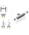 Profilé en aluminium 2m COZY12 C/U1 - Blanc laqué, montage en applique, rail LED