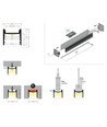 Profilé en aluminium 2m HOOD14 F/U1 - Anodisé noir, montage en saillie, rail LED
