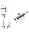 Profilé en aluminium 2m LEVEL12 C/U1 - Anodisé noir, montage en applique, rail LED