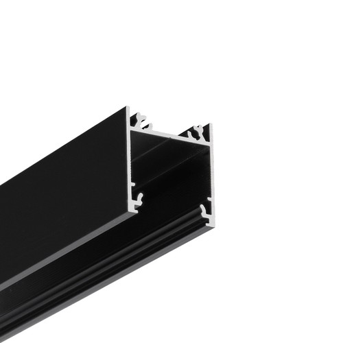 Profilé aluminium LINEA20 EE7F/TY 2m - Anodisé noir, montage en applique, rail LED