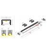 Profilé en aluminium 1m SLIM8 AC2/Z - Blanc laqué, en applique, rail LED