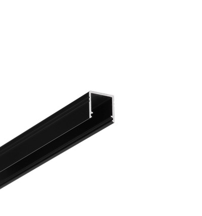 Profilé en aluminium 2m SMART10 AC2/Z - Anodisé noir, montage en applique, rail LED