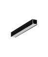 Profilé en aluminium 2m SMART10 AC2/Z - Anodisé noir, montage en applique, rail LED