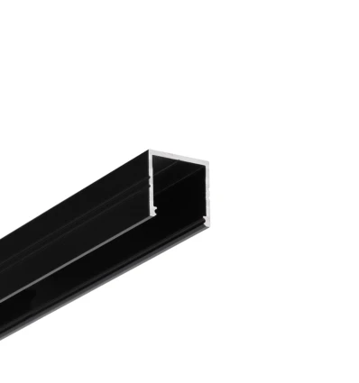 Profilé aluminium 1m SMART16 BC3/U4 - Anodisé noir, montage en saillie, rail LED