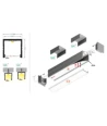 Profilé aluminium 1m SMART16 BC3/U4 - Anodisé noir, montage en saillie, rail LED