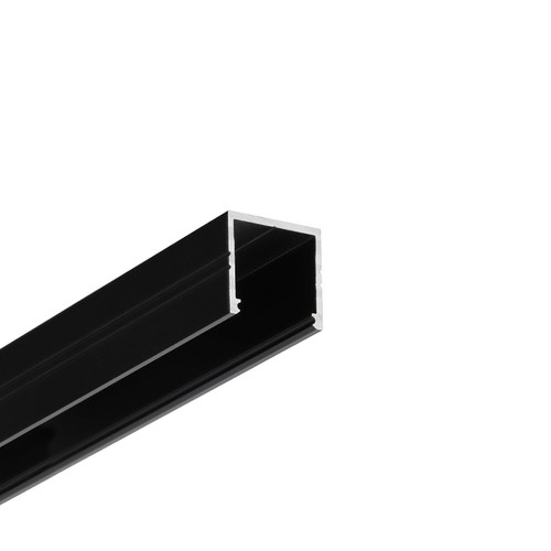 Profilé en aluminium 2m SMART16 BC3/U4 - Anodisé noir, montage en applique, rail LED