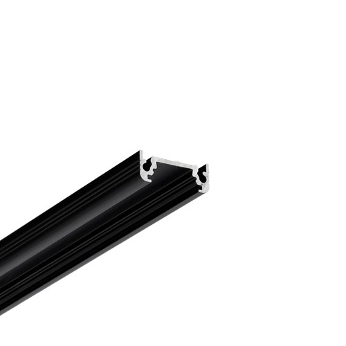 Profilé aluminium 2m SURFACE10 BC/UX - Anodisé noir, montage en saillie, rail LED
