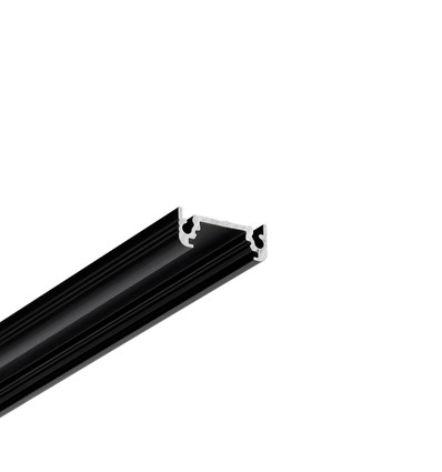 Profilé aluminium 2m SURFACE10 BC/UX - Anodisé noir, montage en saillie, rail LED