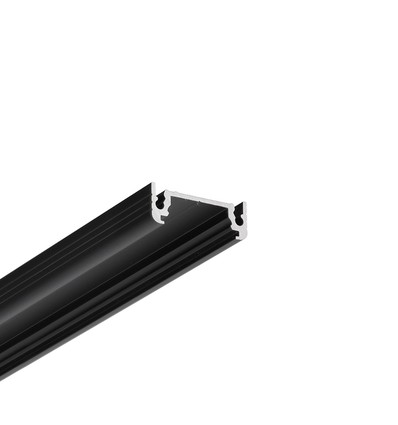 Profilé en aluminium 1m SURFACE14 EE7F/TY - Anodisé noir, montage en applique, rail LED