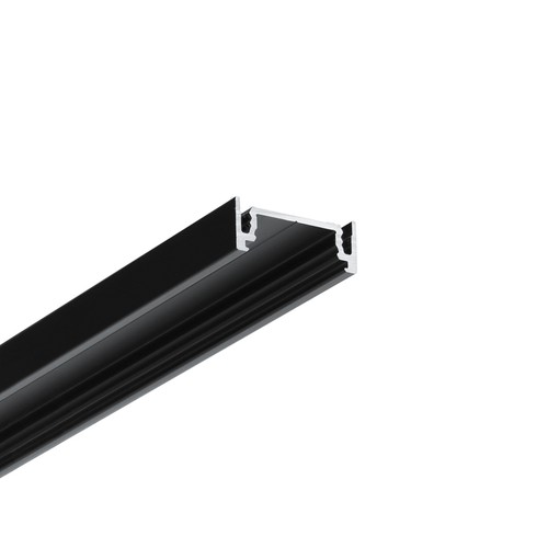 Profilé aluminium 2m SURFACE14.V2 EE7F/Y - Anodisé noir, montage en applique, rail LED