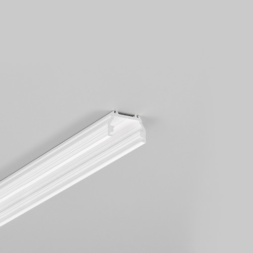 Profilé alu 1m UNI12 BCD/U - Blanc laqué, en applique, rail LED