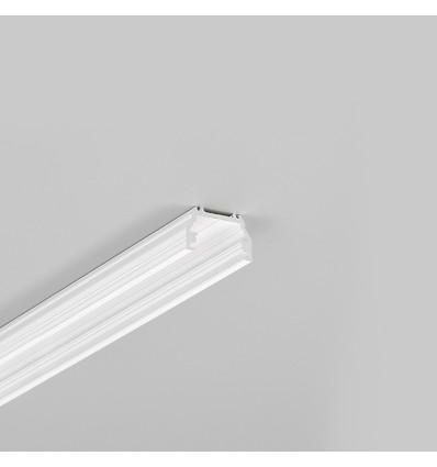 Profilé alu 1m UNI12 BCD/U - Blanc laqué, en applique, rail LED