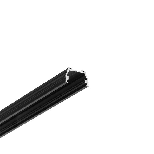 Profilé en aluminium 2m UNI12 BCD/U - Anodisé noir, montage en saillie, rail LED