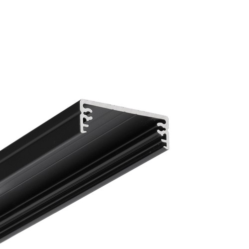 Profilé en aluminium 1m WIDE24 G/W - Noir anodisé, montage en applique, rail LED