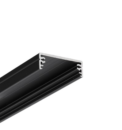 Profilé en aluminium 2m WIDE24 G/W - Noir anodisé, montage en saillie, rail LED