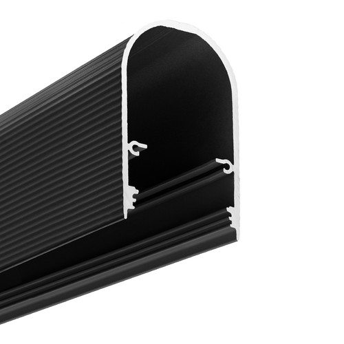 Profilé en aluminium 1m NAMI23 CD-9 - Anodisé noir, montage en applique, rail LED