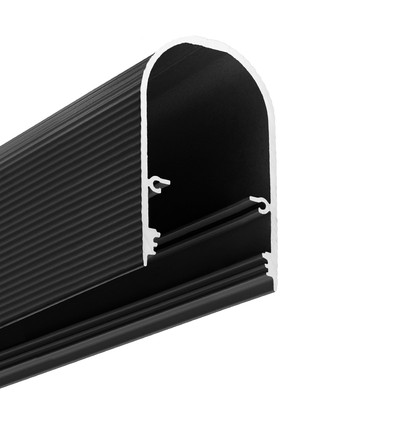 Profilé en aluminium 1m NAMI23 CD-9 - Anodisé noir, montage en applique, rail LED