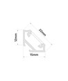 Profil d'angle en PVC 15x15 pour bande LED - 1 mètre, noir, avec couvercle blanc laiteux