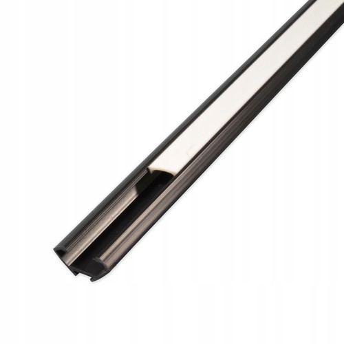 Profil d'angle en PVC 15x15 pour bande LED - 1 mètre, noir, avec couvercle blanc laiteux
