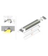 Profilé en aluminium DIAGONAL10 C 2m - Anodisé, encastré, rail LED