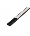 Profilé PVC 16x7 pour bande LED - 1 mètre, noir, avec couvercle blanc laiteux