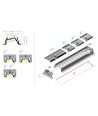 Profilé en aluminium 1m DIAGONAL14 F/TY - Noir anodisé, encastré, rail LED