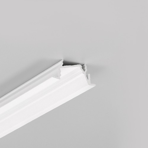 Profilé en aluminium 1m DIAGONAL14 F/TY - Blanc laqué, encastré, rail LED