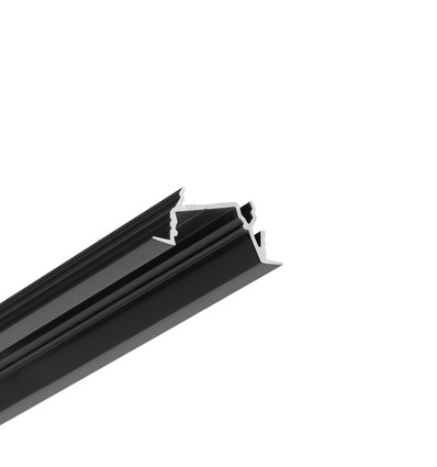Profilé en aluminium DIAGONAL14 2m F/TY - Noir anodisé, encastré, rail LED