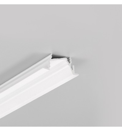 Profilé en aluminium 2m DIAGONAL14 F/TY - Blanc laqué, encastré, rail LED