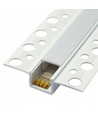 Profilé PVC 50x12 pour encastrement - 1 mètre, blanc, avec couvercle blanc laiteux