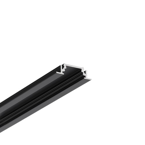 Profilé en aluminium 1m GROOVE10 BC/UX - Anodisé noir, encastré, rail LED